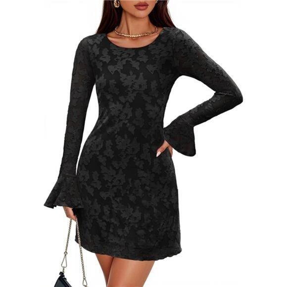 Mini Dresses for Women Black - Picture 1 of 6